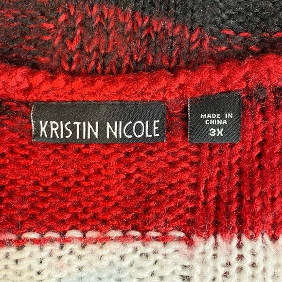 KRISTIN NICOLE Plus size 3X Pull on V neck loose knit long sleeve sweater pocket - Picture 7 of 8
